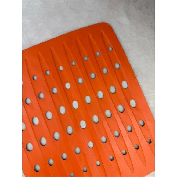 Vintage 1970s Rubbermaid Sink Mat Orange 10.75"x12.75” Set of 2 READ - Picture 7 of 15